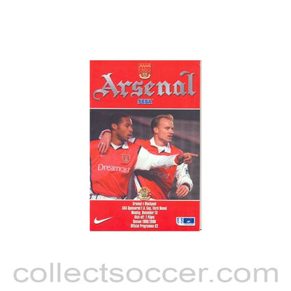 1999 - Arsenal v Blackpool official programme 13/12/1999
