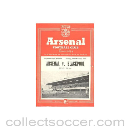 1953 Charity Shield Programme Arsenal v Blackpool