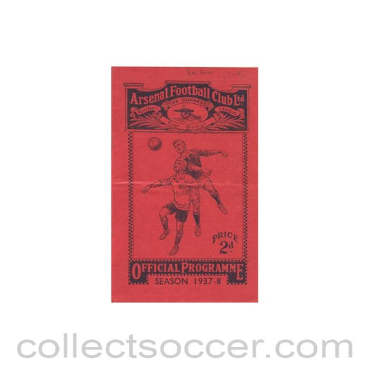 1938 - Arsenal v Bolton Wanderers official programme 08/01/1938