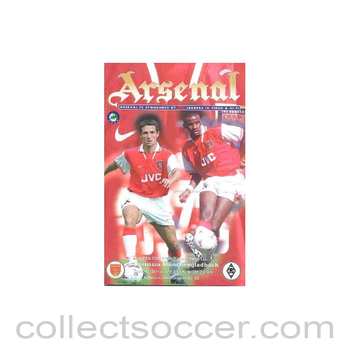 1996 - Arsenal v Borussia Monchengladbach official programme 10/09/1996