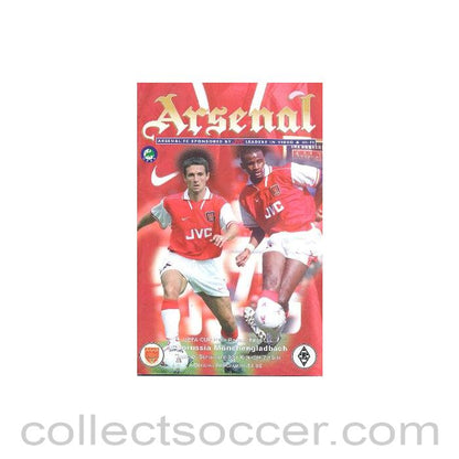 1996 - Arsenal v Borussia Monchengladbach official programme 10/09/1996