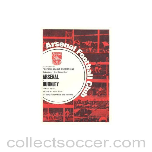 1969 - Arsenal v Burnley official programme 13/12/1969