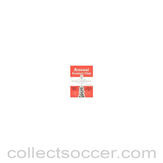 1951 - Arsenal v Carlisle United official programme 06/01/1951 F.A. Cup