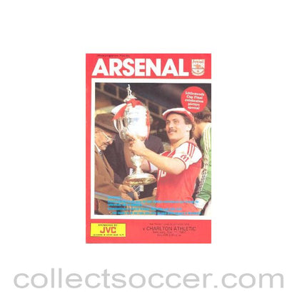 1987 - Arsenal v Charlton Athletic official programme 11/04/1987 League Cup