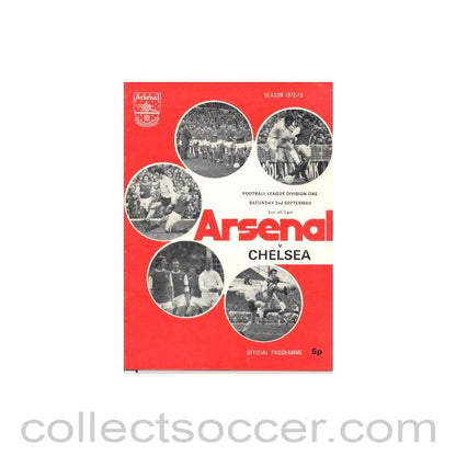 1972 - Arsenal v Chelsea official programme 02/09/1972