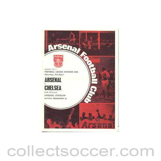 1971 - Arsenal vChelsea official programme 03/04/1971