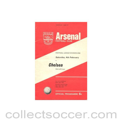 1967 - Arsenal v Chelsea official programme 04/02/1967