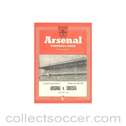 1953 - Arsenal v Chelsea official programme 06/04/1953