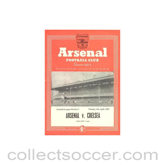 1953 - Arsenal v Chelsea official programme 06/04/1953