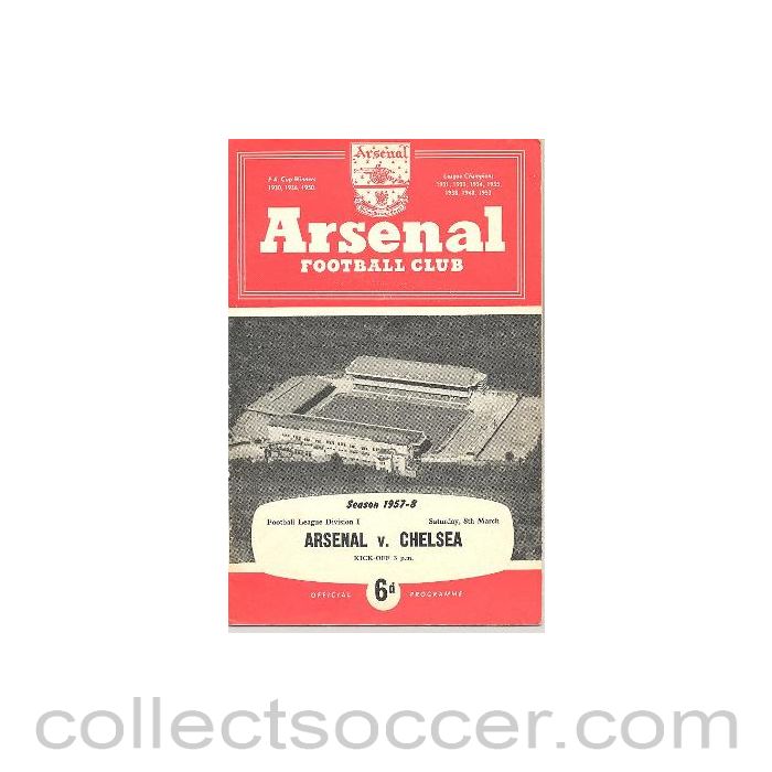 1958 - Arsenal vChelsea official programme 08/03/1958