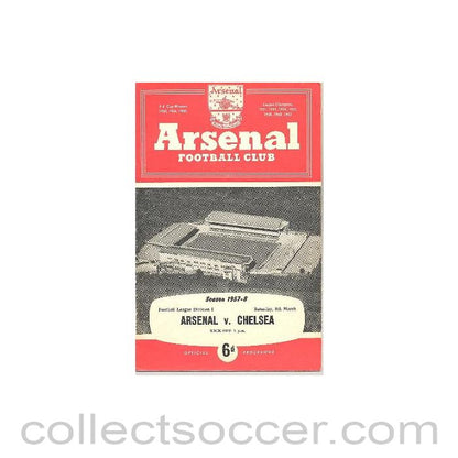 1958 - Arsenal vChelsea official programme 08/03/1958