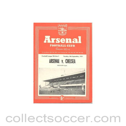 1953 - Arsenal v Chelsea official programme 08/09/1953