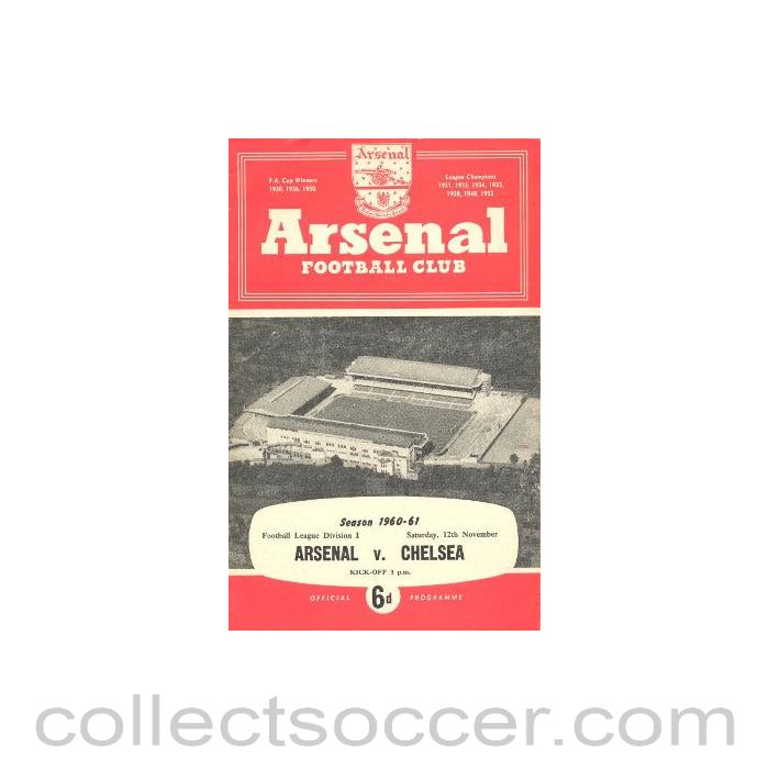 1960 - Arsenal v Chelsea official programme 12/11/1960