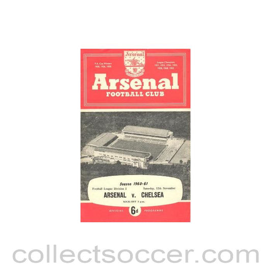 1960 - Arsenal v Chelsea official programme 12/11/1960