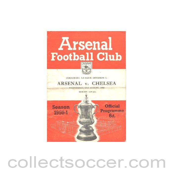 1950 - Arsenal v Chelsea official programme 23/08/1950