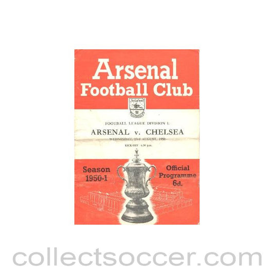 1950 - Arsenal v Chelsea official programme 23/08/1950