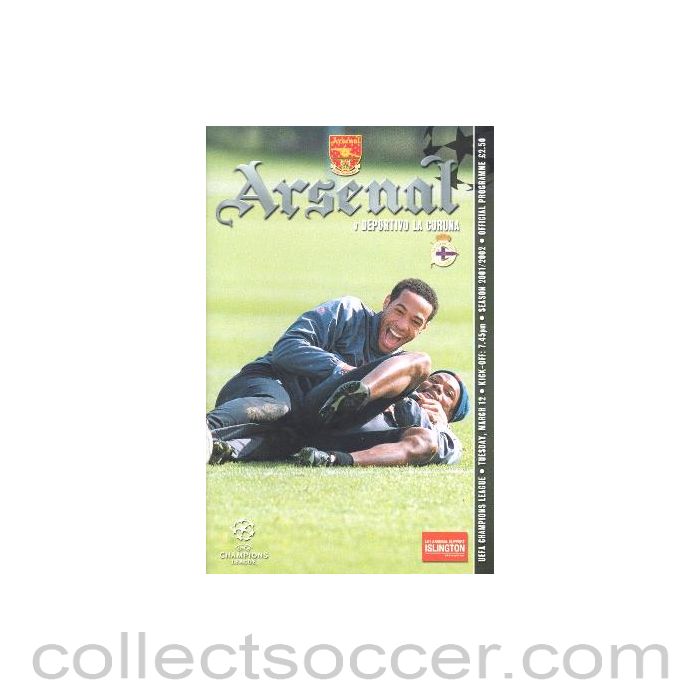 2002 - Arsenal v Deportivo La Coruna official programme 12/03/2002