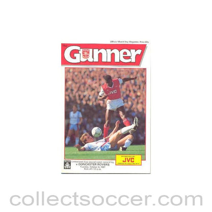 1987 - Arsenal v Doncaster Rovers official programme 06/10/1987 Littlewoods Cup