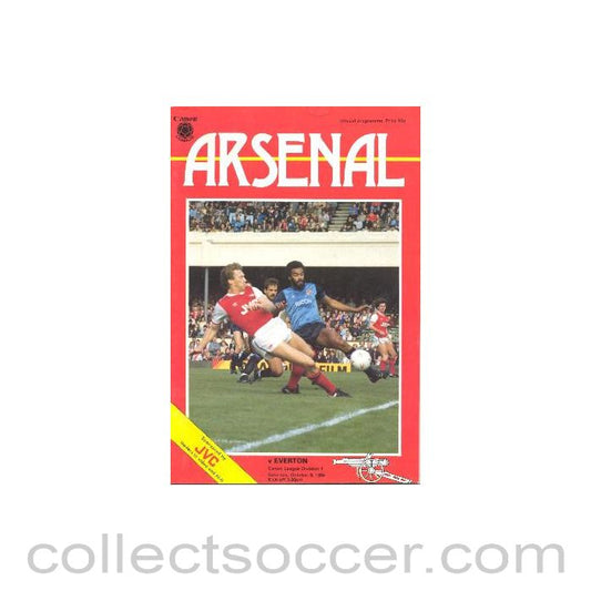 1984 - Arsenal v Everton official programme 06/10/1984 Canon League