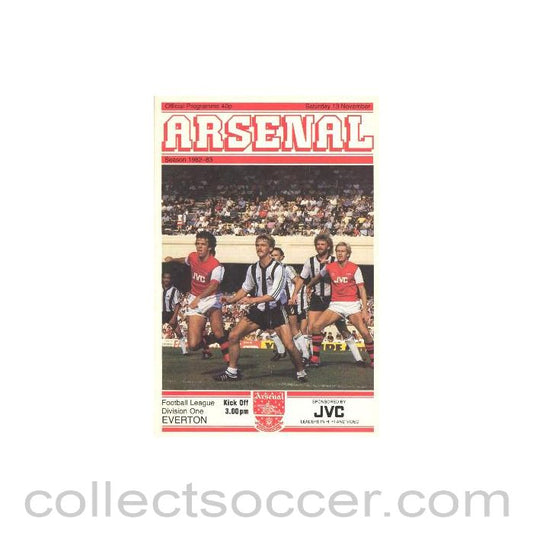 1982 - Arsenal v Everton official programme 13/11/1982 Football League