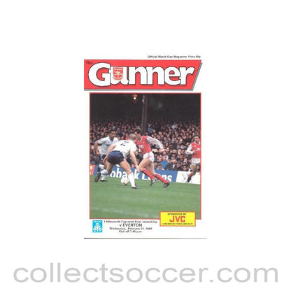 1988 - Arsenal v Everton official programme 24/02/1988 Littlewoods Cup Semi-Final