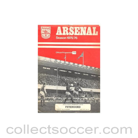 1975 - Arsenal v Feyenoord official programme 09/12/1975 Peter Storey Testimonial Match