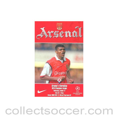 1999 - Arsenal v Fiorentina official programme 27/10/1999