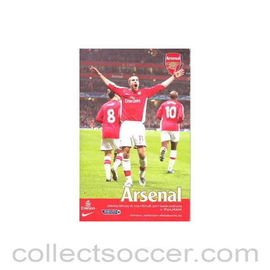 2009 - Arsenal v Fulham Press Accreditation in Wallet 28/02/2009
