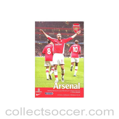 2009 - Arsenal v Fulham official programme 28/02/2009