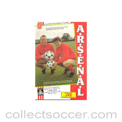 1988 - Arsenal v Hull City official programme 12/10/1988 Littlewoods Challenge Cup