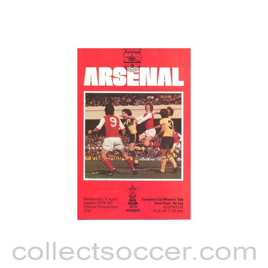 1980 European Cup Winners Cup Semi-Final Arsenal v Juventus official programme 09/04/1980