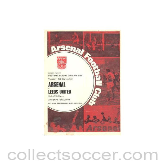 1970 - Arsenal v Leeds United official programme 01/09/1970 Football League