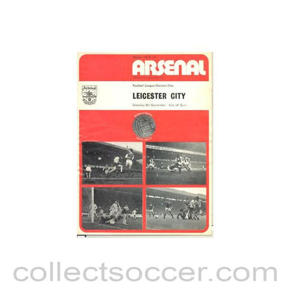 1973 - Arsenal v Leicester City official programme 08/09/1973