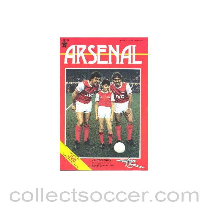 1984 - Arsenal v Luton Town official programme 01/12/1984 Canon League