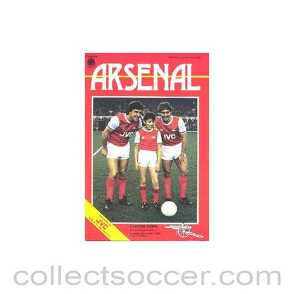 1984 - Arsenal v Luton Town official programme 01/12/1984 Canon League