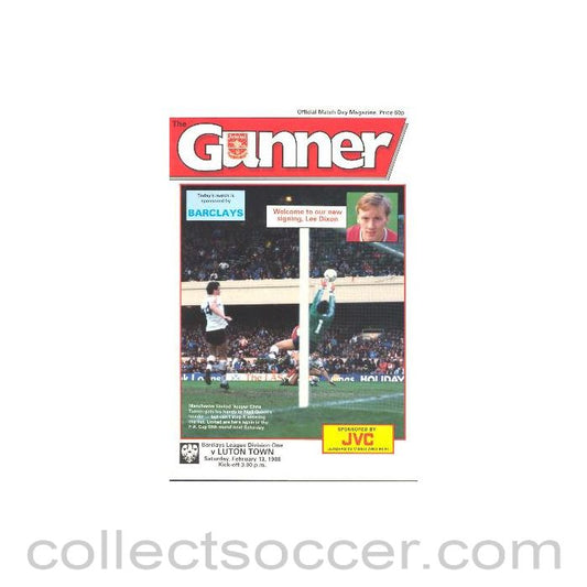 1988 - Arsenal v Luton Town official programme 13/02/1988 League Cup