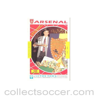 1989 - Arsenal v Luton Town official programme 16/12/1989 League Cup
