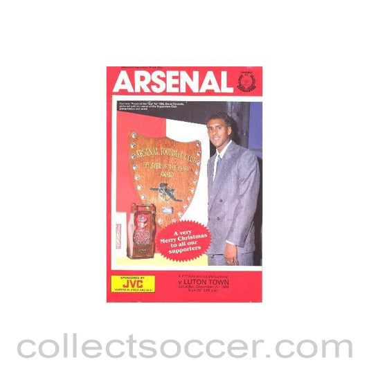 1986 - Arsenal v Luton Town official programme 20/12/1986 League Cup