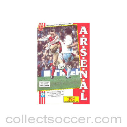 1989 - Arsenal v Luton Town official programme 25/02/1989 League Cup