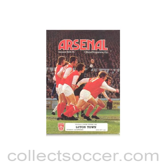 1974 - Arsenal v Luton Town official programme 21/09/1974