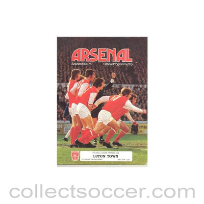 1974 - Arsenal v Luton Town official programme 21/09/1974