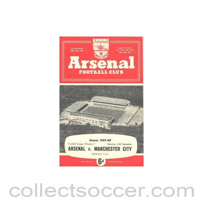 1959 - Arsenal v Manchester City official programme 12/09/1959