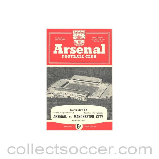 1959 - Arsenal v Manchester City official programme 12/09/1959