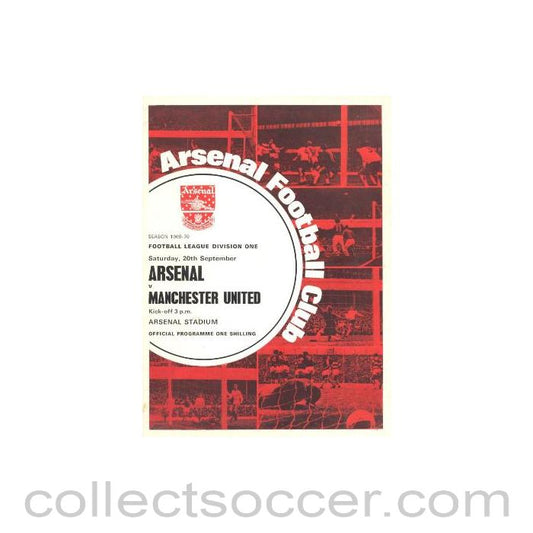 1969 - Arsenal v Manchester United official programme 20/09/1969 Football League