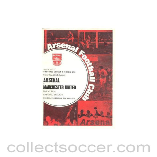 1970 - Arsenal v Manchester United official programme 22/08/1970