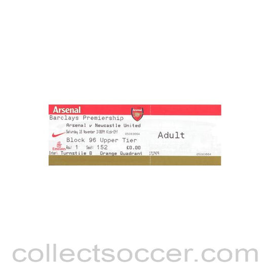 Arsenal v Newcastle United ticket