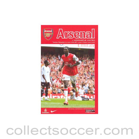 2007 - Arsenal v Newcastle United official programme 25/09/2007