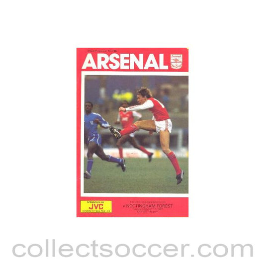 1987 - Arsenal v Nottingham Forest official programme 17/03/1987 League Cup