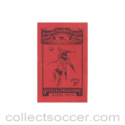 1937 - Arsenal v Preston North End official programme 11/12/1937
