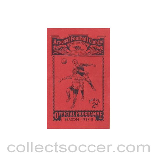 1937 - Arsenal v Preston North End official programme 11/12/1937